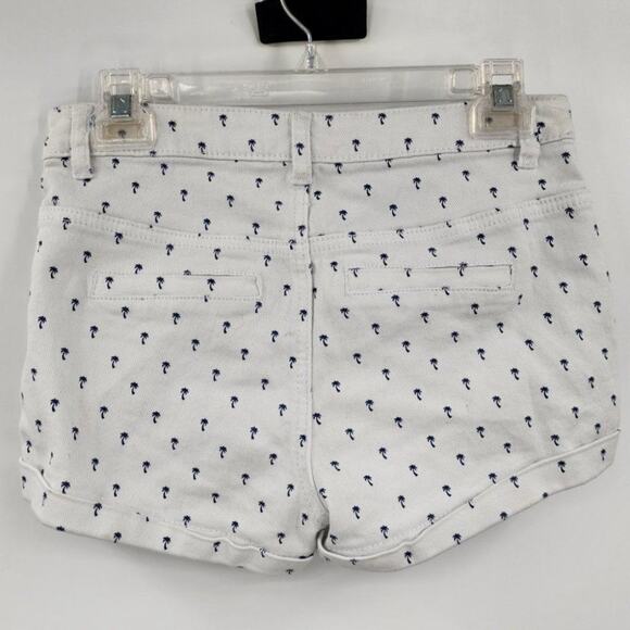 RUE21 White Palm Tree Print Shorts Womens Size 3/4 Summer Beach - Picture 5 of 8
